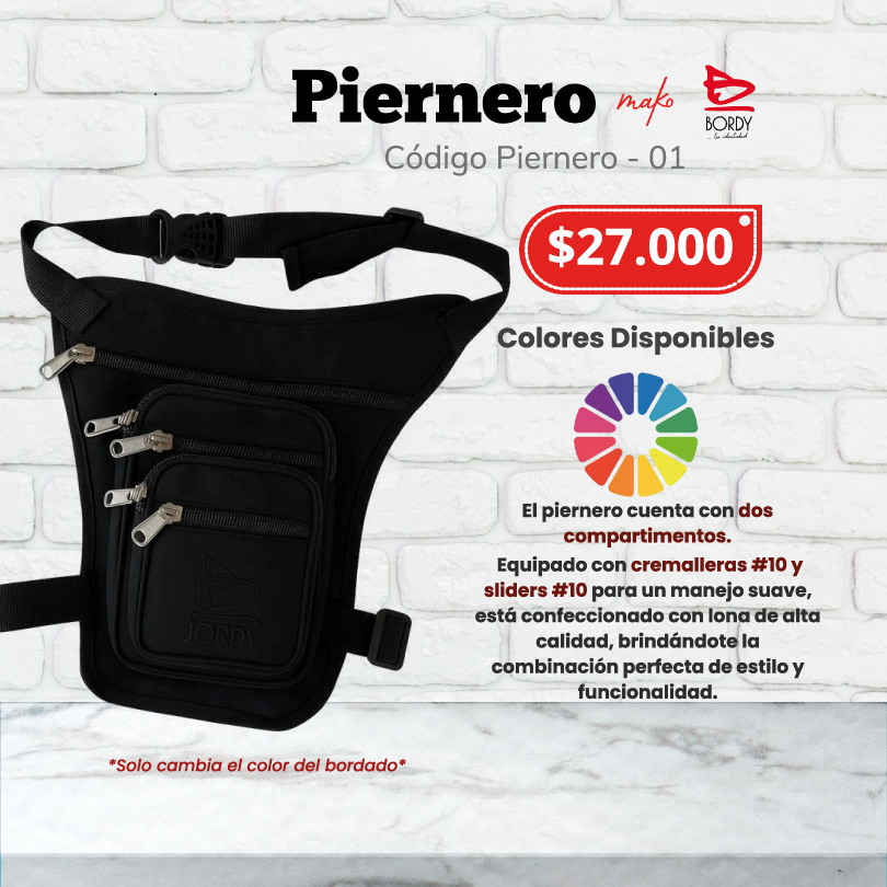 morral piernero-Bordy- color negro